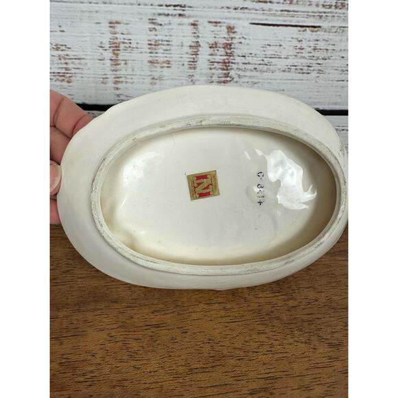 Vintage Napcoware Japan Single White Red Poinsettia Christmas Candy Dish - Picture 6 of 8